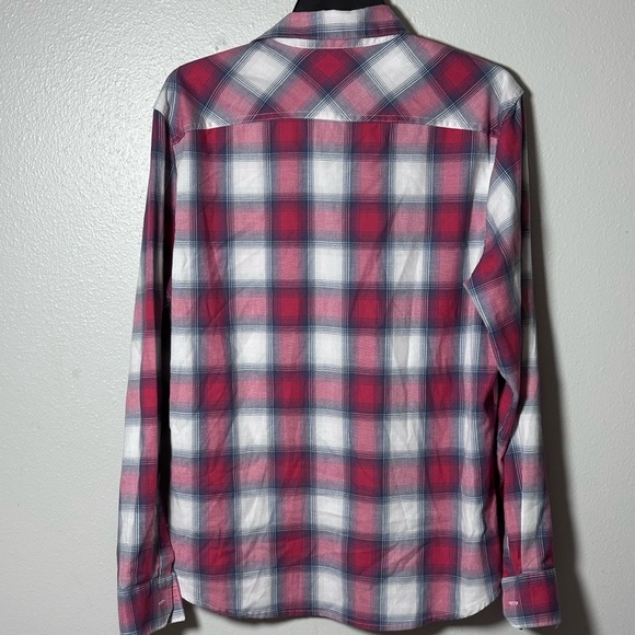 Wrangler Men Western Red Plaid Button Down Long Sleeve Shirt size M. - Picture 6 of 8